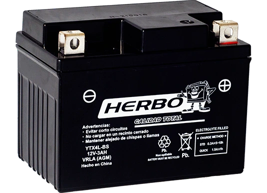 Batería HERBO YTX4L-BS para moto
